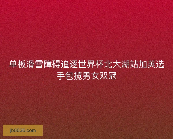 单板滑雪障碍追逐世界杯北大湖站加英选手包揽男女双冠