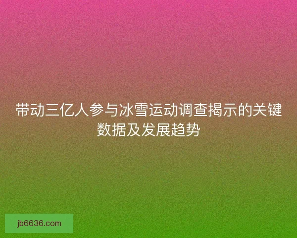 带动三亿人参与冰雪运动调查揭示的关键数据及发展趋势